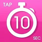 Stoppurillustration med texten Tap 10 Sec mot en rosa bakgrund