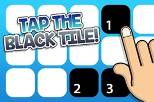 En hand pekar på en svart ruta med texten Tap the Black Tile!