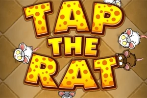 Texten TAP THE RAT i ostliknande bokstäver med tecknade råttor omkring