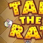 Texten TAP THE RAT i ostliknande bokstäver med tecknade råttor omkring