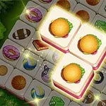 En bild av ett pusselspel med brickor som visar olika maträtter, där tre brickor med hamburgare är markerade