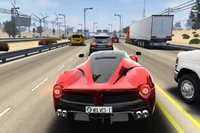 Detta är ett racingspel på motorväg eller körfält, med fart in i
