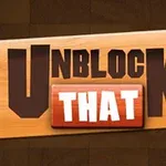 Texten UNBLOCK THAT i stora bokstäver på en träskylt med mörk bakgrund