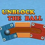 Texten Unblock The Ball visas med en grafisk illustration av en kulbana med en kula och rörliga träblock