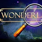 Förstoringsglas över texten Wonderland Chapter 11 mot en dunkel bakgrund