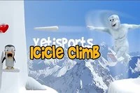 Spela med Yeti och kasta istappar precis ovanför pingvinen så att han kan