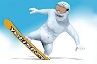 Styr Yeti nerför backen och ta kål på några pingviner