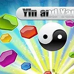 Färgglada polygonala former svävar runt en yin och yang-symbol mot en strålande bakgrund