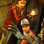 Zombie Hunter En man och ett barn försöker stÀnga en dörr för att hÄlla tillbaka flera zombier