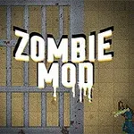 Texten Zombie Mod framför en bakgrund av en fängelsecell och en zombiefigur